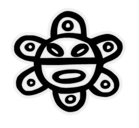 Taino Symbols . Moon: The moon rises from the cave of Mautiatibuel (son of the dawn or god of daybreak) at dusk, to which the moon returns when the sun rises. Hunter or Warrior: A person in charge of hunting for food for their Taino tribe. He was also the protector against the Caribe Indians.. 
