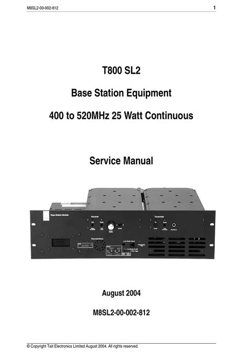 Tait t800 series 1 service manual. - The sage handbook of media studies.