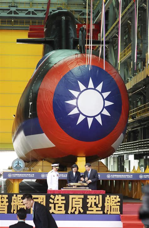 Taiwan launches the island’s first domestically made submarine for testing