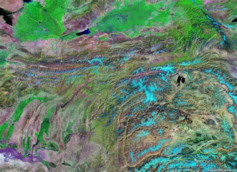 Tajikistan Map and Satellite Image - Geology