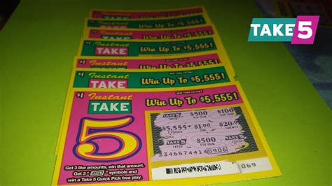 NY Lottery Take 5 . Take 5 is a 5-digit numbers game drawn every day 10:30 pm ET. The balls are drawn through a Mechanical Lottery Ball Machine. Balls are marked 1 to 39. To win the Take 5 Jackpot, match the five numbers on your ticket to the winning five-number combination drawn. Pick 10 Prizes and Odds Match 5 of 5: $1 / …. 