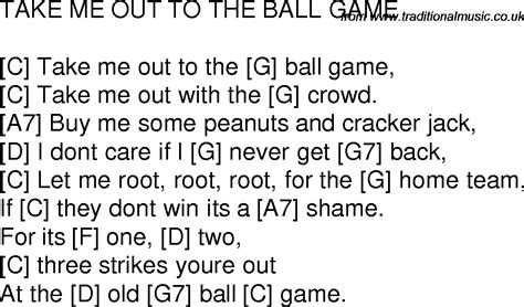 Take Me Out To The Ball Game Lyrics And Chords