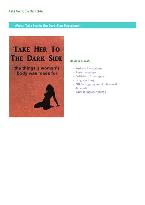 Take her to the dark side book. - Take her to the dark side book.