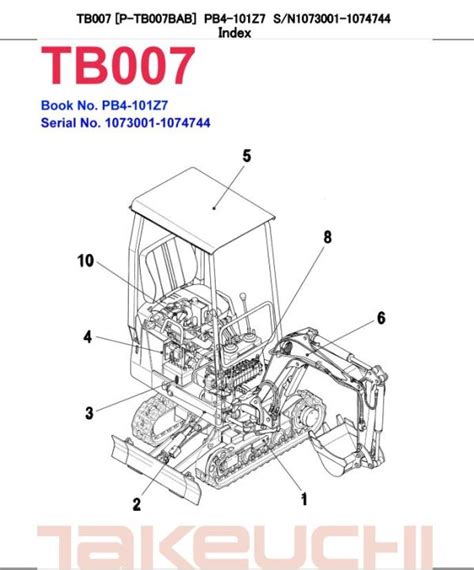 Takeuchi excavator parts catalog manual tb007. - Manuale della macchina per cucire viking lily 545.