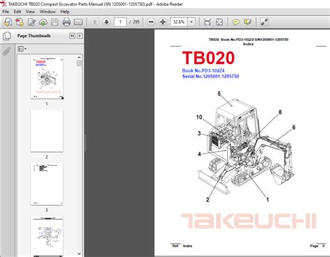 Takeuchi tb020 kompaktbagger teile handbuch sn 1205001 1205750. - John deere repair manual for 7410.
