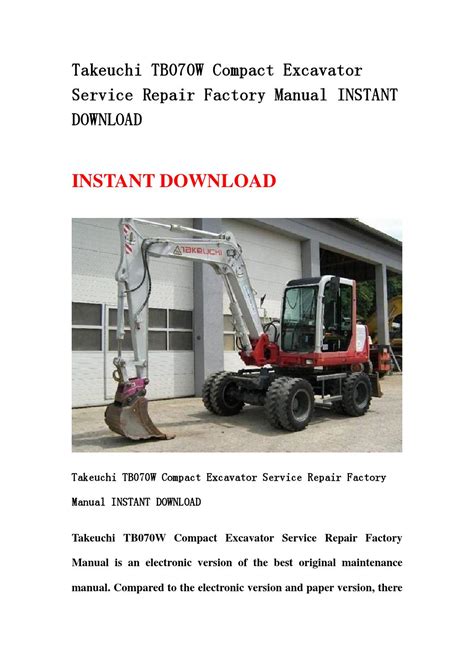 Takeuchi tb070w compact excavator service repair factory manual instant download. - Ein praktischer leitfaden für die qualitative dissertation.