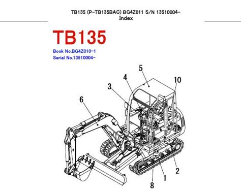 Takeuchi tb135 compact excavator parts manual download sn 13510004 and up. - Cat 416 d backhoe service manual.