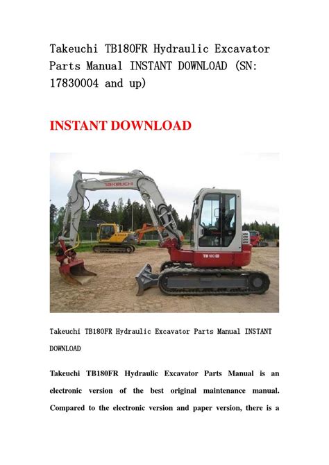 Takeuchi tb180fr hydraulic excavator parts manual sn 17830004 and up. - Manuale della soluzione per stewart calculus 7e.