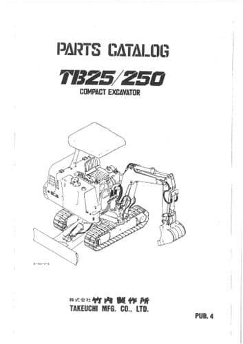 Takeuchi tb25 250 compact excavator parts manual download. - Toyota fielder 1nz fe service manual.