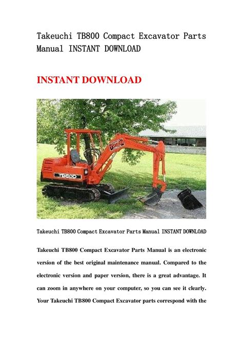 Takeuchi tb800 compact excavator parts manual download. - Gateway to italian diction a guide for singers book and cd italian edition.