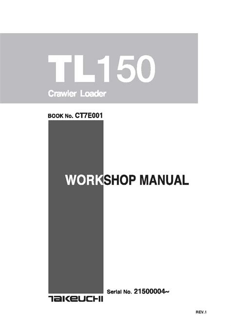 Takeuchi tl150 tl 150 crawler workshop repair service manual. - Força da paixão ; a incerteza das coisas.