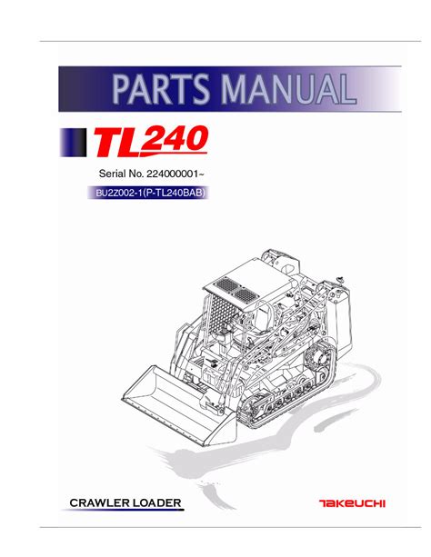 Takeuchi tl240 crawler loader parts manual sn 224000001 and up. - Kobelco sk 160 lc service handbuch.