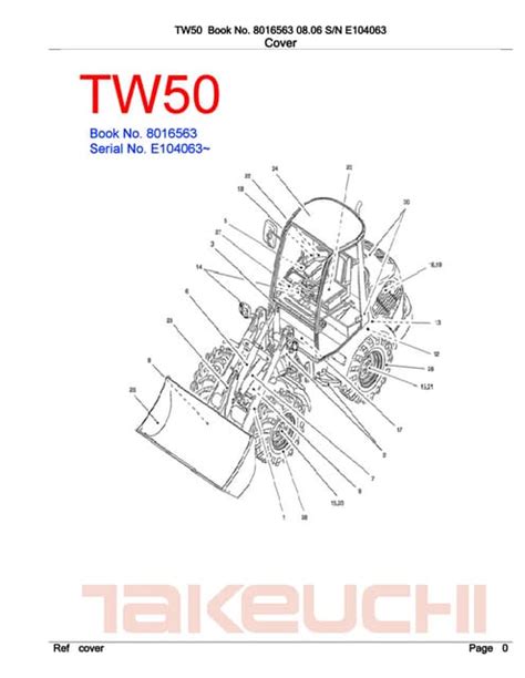Takeuchi tw50 wheel loader parts manual download sn e104063 and up. - Manuale di sostituzione dello statore buell.