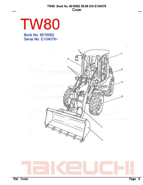 Takeuchi tw80 wheel loader parts manual download sn e104078 and up. - Yamaha golfwagen service handbuch ydra drive.
