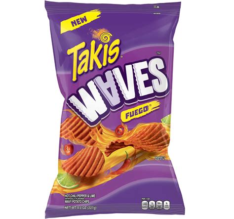 Taki waves. Takis are a Mexican brand of rolled corn tortilla chip snack made by Barcel, a subsidiary of Grupo Bimbo. Fashioned after the taquito, it comes in numerous flavors, [1] the best selling of which is the chili-lime "Fuego" flavor, sold in distinctive purple bags. Besides the rolled corn chips, Takis produces other snacks with the same … 