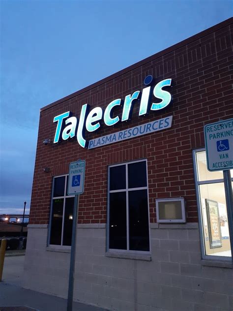 Talecris plasma hours. Talecris Plasma Resources. ( 452 Reviews ) 1501 Moore Avenue. Pueblo, Colorado 81005. (719) 544-3009. Website. Plasma is urgently needed. Donate plasma today. Listing Incorrect? 