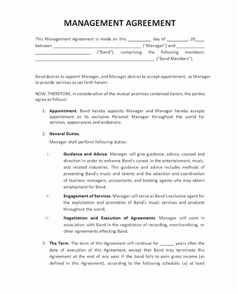 Talent Management Contract Template Beautiful Model Management Contract