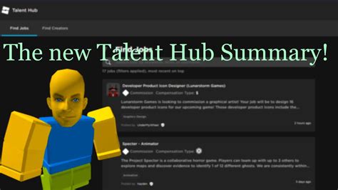 Talent hub roblox. Il Talent Hub è un luogo in cui i creatori possono trovare altre persone con cui lavorare, assumere qualcuno per il loro team o cercare lavori correlati alle ... 