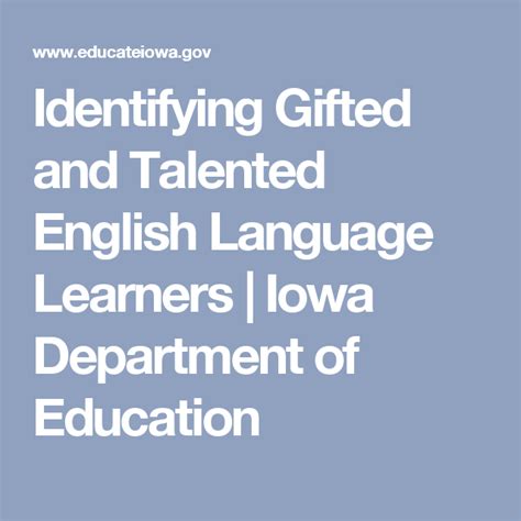 Talented and Gifted Iowa Department of Education