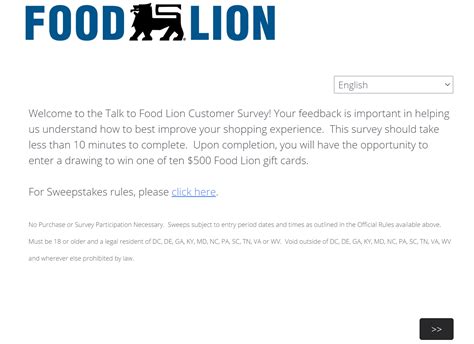 Talktofoodlion.com - Enter Survey & Win $500 Gift Card!