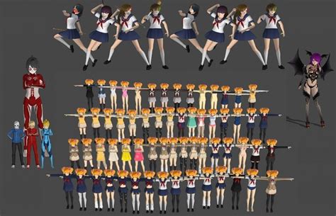 Tall mode yandere simulator.  Some of the current models and animations...