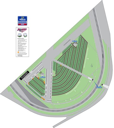 Talladega infield camping map. Barbecue sauce wrestling started in the Talladega infield as a fan activity, but has now become a featured event of the weekend's activities, with a 500-gallon pit and a $1,000 grand prize. 