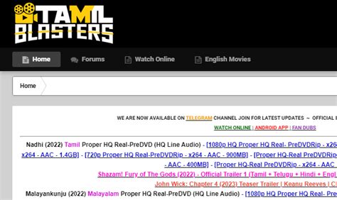 Tamilblasters.. What is TamilBlasters. यह एक Pirated Free Movies Download Website हैं. यहाँ से आप Bollywood, Hollywood, Tamil, Telugu, Hindi Dubbed Movies, South, Punjabi, Hollywood Movie in Hindi 300MB, Dual Audio Movie Download कर सकते हैं. इस Website पर अनेको प्रकार के ... 