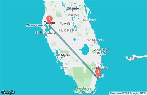 What companies run services between Tampa Bay, FL, USA and Miami Beach, FL, USA? American Airlines flies from Tampa (TPA) to Miami (MIA) every 3 hours. Alternatively, Greyhound USA operates a bus from Us to Us twice daily. Tickets cost $30–75 and the journey takes 5h 40m..