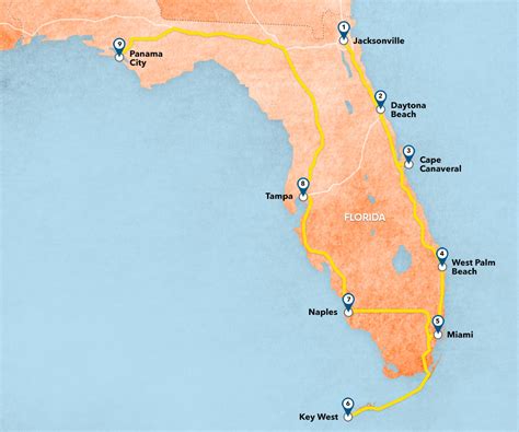 Brightline operates a train from Orlando to West Palm Beach hourly. Tickets cost $27–110 and the journey takes 2h 8m. Alternatively, Greyhound USA operates a bus from Orlando Bus Station to West Palm Beach Bus Station 4 times a day. Tickets cost $18–60 and the journey takes 4h. Flixbus USA also services this route once daily..