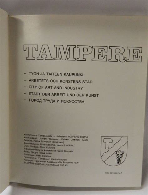 Tampere: tyon ja taiteen kaupunki : arbetets och konstens stad. - Canadian securities course study guide seewhy.