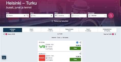 Tampere – Helsinki bussit ja junat – hae aikataulut ja osta liput