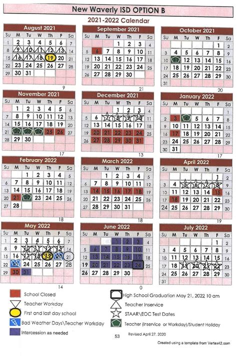 Tamu Student Calendar