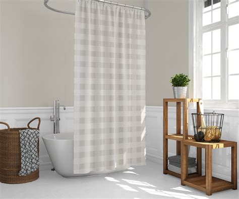 Tan Plaid Shower Curtain - Etsy