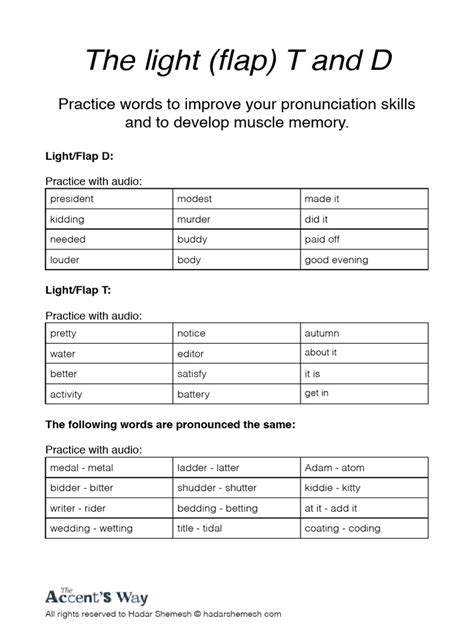TandDpracticesheet PDF