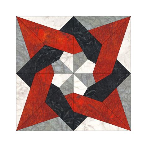Tangled Star Quilt Block Pattern Digital Download Modern Patchwork