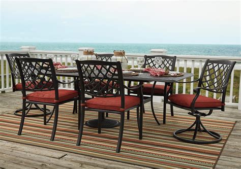 Tanglevale Outdoor 7-Piece Rectangular Extension Dining Set in …