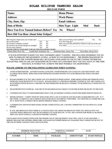 Tanning Bed Waiver Forms the Form in Seconds Fill Out and Sign