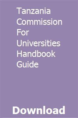 Tanzania commission for universities handbook guide. - Selva service manual montecarlo 100 hp.