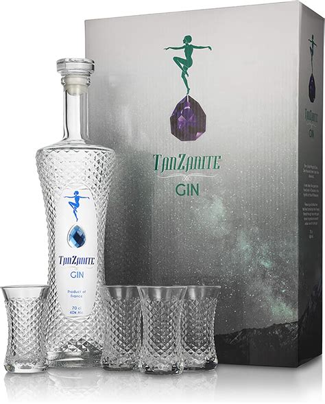 Tanzanite Gin Gift Box with Four Shot Glasses - Amazon