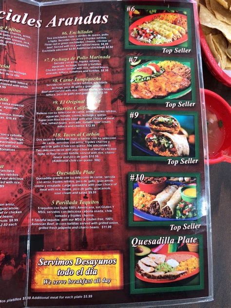 Taqueria arandas near me. Mar 29, 2016 · Are you looking for a delicious and authentic Mexican restaurant in Racine, WI? Check out Taqueria Arandas Restaurant, a family-owned business that serves fresh and flavorful dishes, from tacos and burritos to tortas and quesadillas. Read the reviews and ratings from Yelp users and see why they love this place. Visit Taqueria Arandas Restaurant today and enjoy their friendly service and great ... 