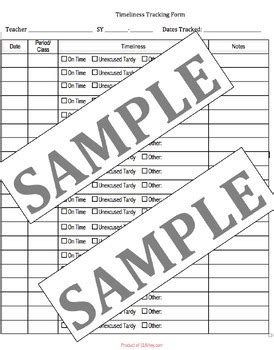Tardy Tracking Form Modifiable Word Document ELA Hwy