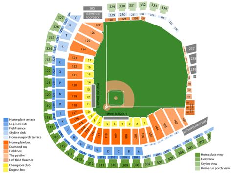 Target Field Seating Map Color 2018