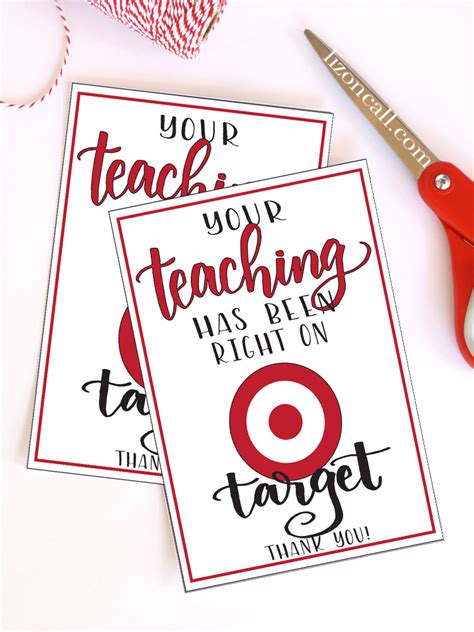 Target Teacher Gift Card Printable Free