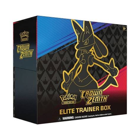 48 listings on TCGplayer for Crown Zenith Elite Trainer Box - Pokemon - The Legendary heroes Zacian and Zamazenta shine with new VSTAR Powers, and an all-star assembly of Pokémon and Trainers arrive to celebrate the era of Pokémon V! Discover dazzling special illustrations in the Galarian Gallery, and wield the strength of rare and powerful …. 