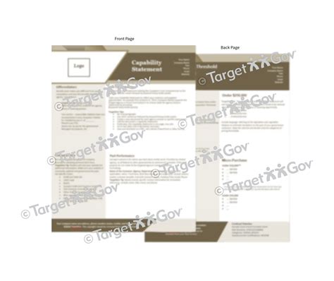 TargetGov Capability Statement Editable Template TargetGov