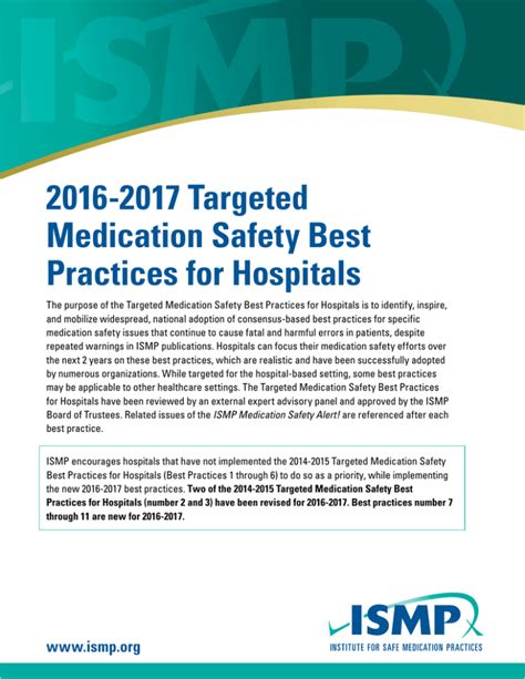 Targeted Medication Safety Best Practices for Hospitals