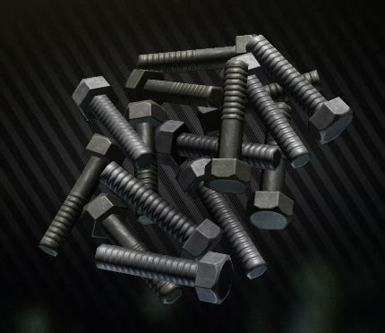 Tarkov bolts. Capacitors (Caps) are an item in Escape from Tarkov. Various electrical capacitators. Useful in electrical engineering. 5 need to be found in raid or crafted for the quest Fertilizers 7 need to be obtained for the Illumination level 3 5 need to be obtained for the Rest Space level 3 5 need to be obtained for the Shooting Range level 3 PC block Sport bag Dead … 