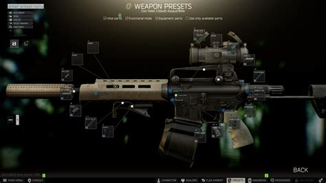 Tarkov gunsmith part 4. 3 days ago · Gunsmith - Part 20 is a Quest in Escape from Tarkov. Must be level 37 to start this quest. Modify an M1A to comply with the required specification +26,600 EXP Mechanic Rep +0.03 500 Euros 525 Euros with Intelligence Center Level 1 575 Euros with Intelligence Center Level 2 1× AR-15 Hera Arms CQR pistol grip/buttstock 1× Hera Arms CQR tactical … 