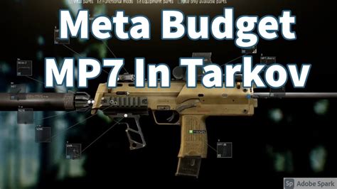 Tarkov mp7 build. The Soyuz-TM STM-9 Gen.2 9x19 carbine (STM-9) is a submachine gun in Escape from Tarkov. A PCC carbine with excellent performance already "out of the box". Designed with the participation of world bronze medalist in Semi-Auto Rifle Vadim Mikhailov. Accuracy, speed, comfort of recoil. Submachine guns 