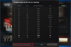Tarkov server selection.  Right now my setting is "Use automatic _________________________...
